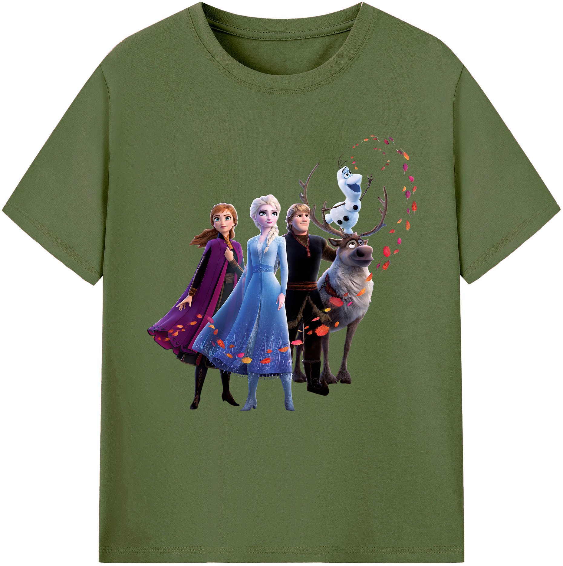 （画像用） アナと雪の女王 アンナ エルサ Frozen Anna Elsa 綿100％半袖Tシャツ（フロントプリント）